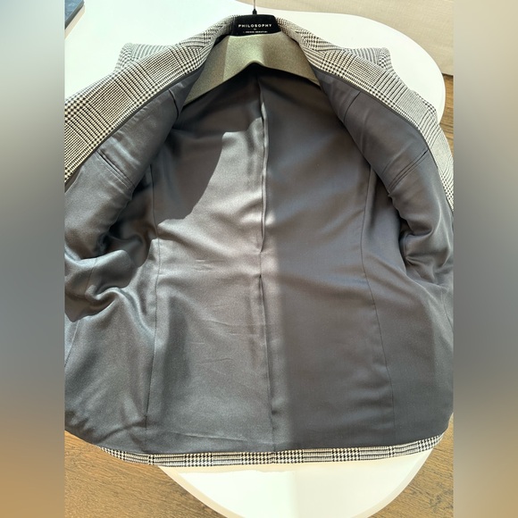 YSL Saint Laurent houndstooth print double breasted blazer jacket - Picture 3 of 6